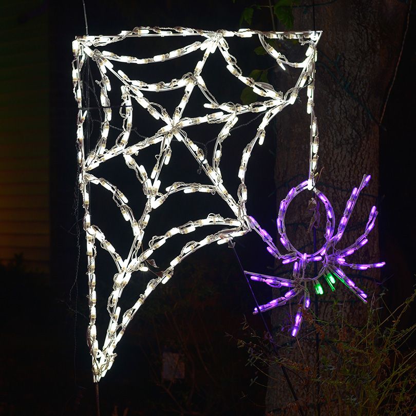 LED SPIDER W/ CORNER WEB #LED-WSPD250
